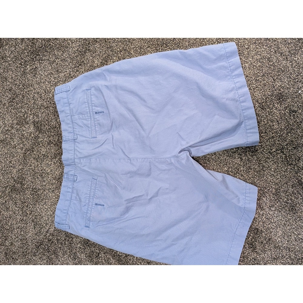 Roundtree & Yorke Casuals Mens 36 Light Blue Flat Front 100% Cotton Shorts - Picture 7 of 9